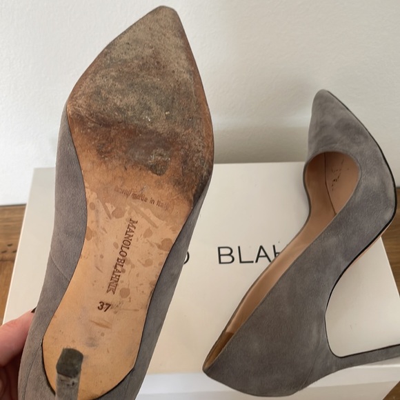 Manolo Blahnik BB Suede Gray Shoes, size 37 no box - Picture 5 of 8